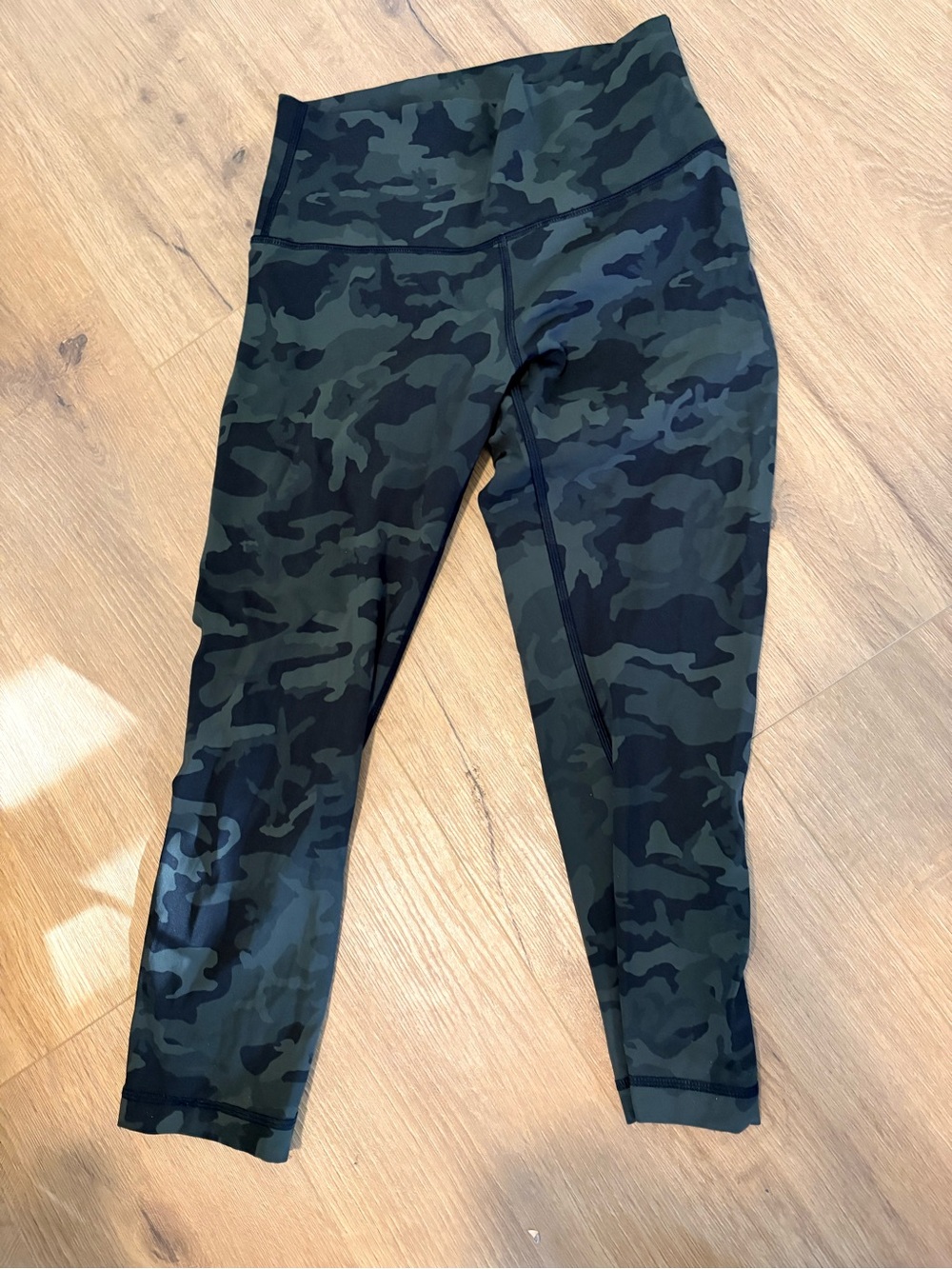 lululemon athletica Girls' Camouflage Leggings in Dark Green and Black